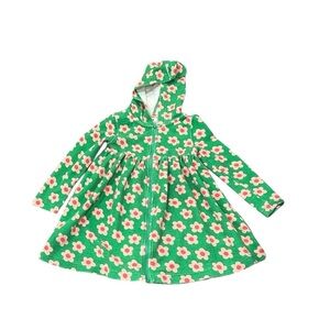 Tucker+Tate green floral long sleeve hooded cotton Terry cloth swim coverup 5